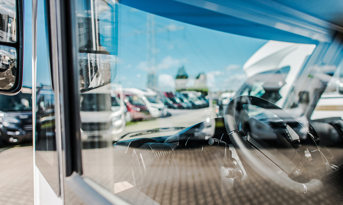 Recreation vehicles for sale on a lot before receiving RV home inspection services