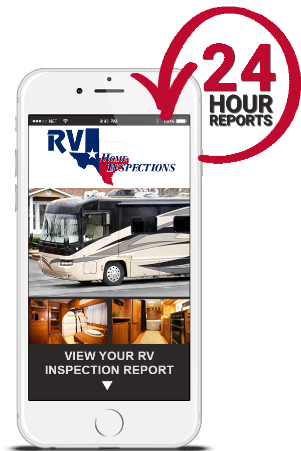 Smartphone showing a digital RV Home Inspection report